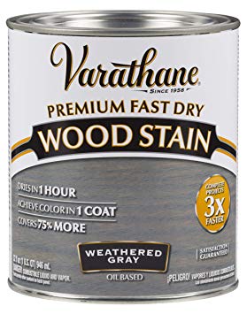 Varathane 269394 Premium Fast Dry Wood Stain, 32 oz, Weathered Gray