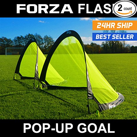 FORZA Flash Pop-Up Soccer Goals [Pair] - Available in 2.5ft, 4ft & 6ft for quick play [Net World Sports]