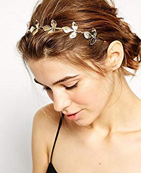 Unicra Wedding Headband for Bride-Bridal Greek Goddess Headpiece for Wemen Leaf Branch Dainty Bridal Hair Crown Head Dress Boho Alice Band