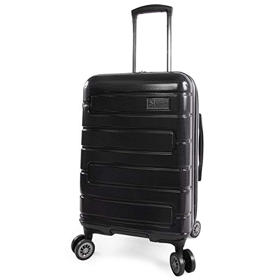 ORIGINAL PENGUIN Crimson 21" Hardside Carry-on Spinner Luggage, Black