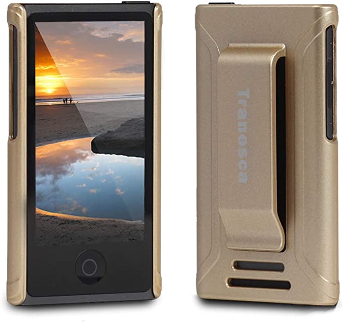 Pod Nano 7 case- Tranesca Ultra Slim Protective Case for iPod Nano 7&8th Generation with Premium Tempered Glass Screen Protector. (Shiny Gold)