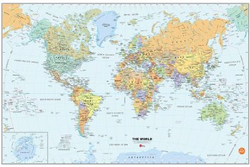Brewster Wall Pops WPE99074 Peel & Stick World Dry-Erase Map with Marker