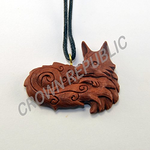 Fox of Nebula Pendant - Hand Carved Pendant - Necklace - Pendant