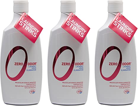 Zero Odor - Laundry Odor Eliminator - Concentrate, 16-ounce (3-Pack)