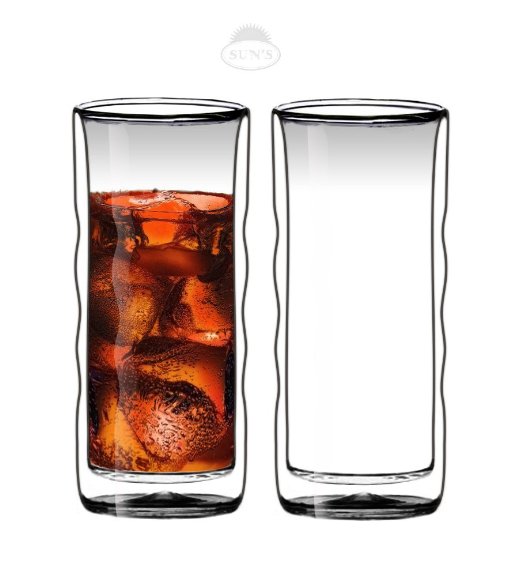 Suns Teatm 20oz Wave Strong Double Wall Thermo Glasses for BeerTeaCoffee Set of 2