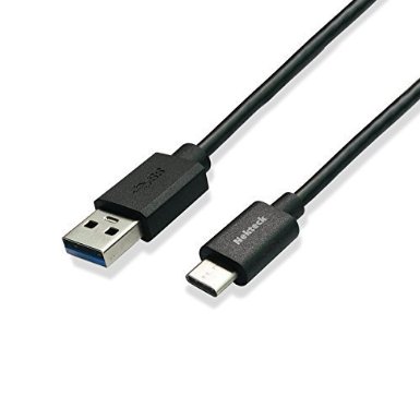 USB Type C Cable, Nekteck USB 3.1 USB-C to USB A USB 3.0 Male 56k ohm resistor 3.3ft/1m Data Charging Cord Reversible Design for Apple Macbook 12 Inch, LG G5, Nexus 5X 6P, HTC 10 and More, Black
