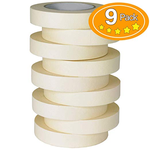 Skytogether Multi-Purpose Masking Tape, 0.94 inch by 55 Yard, 9 Rolls