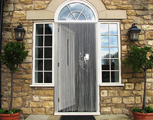 Vermatik Premium Aluminium Chain Link Fly Curtain, Insect Door Screen, Ideal for Home or Commercial Use, 90cm x 210cm