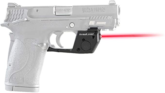 ArmaLaser TR28 Designed to fit S&W M&P 380 Shield EZ, M&P 22 Compact and M&P 9 EZ Ultra Bright Red Laser Sight Grip Activation Smith and Wesson
