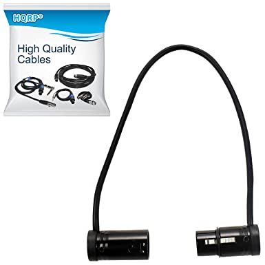 HQRP 3-Pin XLR Female to 3-Pin XLR Male Adjustable-Angle Low-Profile Cable Compatible with Sound Devices 302, 552, 633, 688, 788T Mixer/Recorder