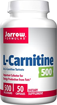 Jarrow Formulas L-Carnitine, Supports Brain, Memory, Energy, Cardiovascular Health, 500 mg, 50 Caps