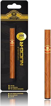 NUCIG® Single MINI Luxury Disposable E Cigar | Electric cigar | Electronic Cigar | Electric cigarette | Eliquid | e shisha | e hookah | Nicotine Free | Tobacco Free (Single MINI)