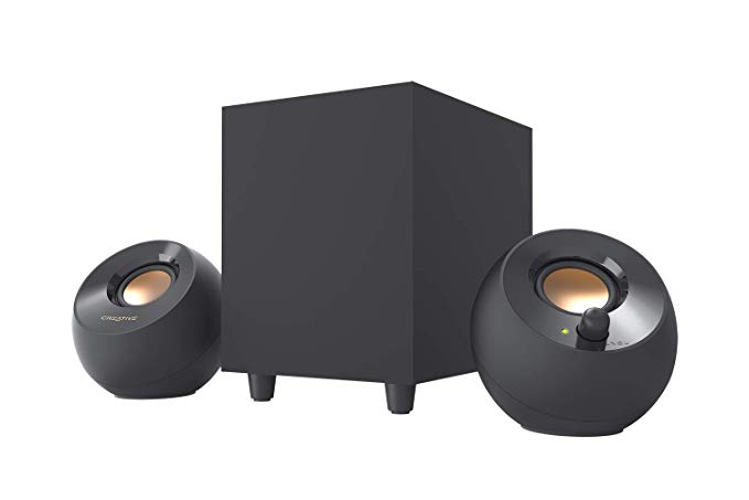 Creative Pebble Plus 2.1 USB-Powered Desktop Speakers with Down-Firing Subwoofer and Far-Field Drivers, Up to 8W RMS Total Power for PCs and Laptops (Black)