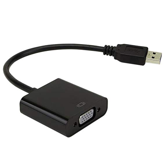 Teepao USB 3.0/2.0 to VGA External Video Card Adapter Converter for PC Laptop Windows 7/8 Projector Multiple Monitors (Black)