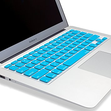 Kuzy - AIR-11inch AQUA BLUE Keyboard Cover Silicone Skin for MacBook Air 11.6" Models: A1370 and A1465 - (USA KEYBOARD VERSION) - Aqua Blue