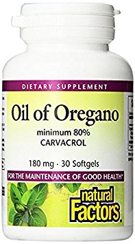 Natural Factors - Oil of Oregano 180mg, With Extra Virgin Olive Oil, 30 Count