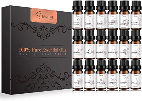 BESTOPE Essential Oils Set Top 18 X 5ml Gift Set 100% Pure Aromatherapy Essential Oils for Diffuser Humidifier Massage Women Men