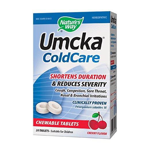 Nature's Way Umcka ColdCare Chewable, Cherry, 20 Count