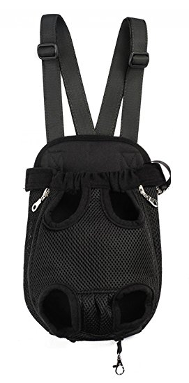 Samia® Pet Dog Puppy Cat Carrier Five Holes Backpack Double Shoulder Straps Canvas Cotton Front Chest Backpack Bag