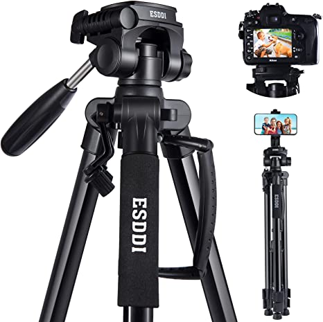 ESDDI Camera Tripod, 55'' Professional DSLR Aluminum Camera Tripod Canon, Nikon, Sony, Samsung, Olympus, Panasonic & Pentax   eCost Microfiber