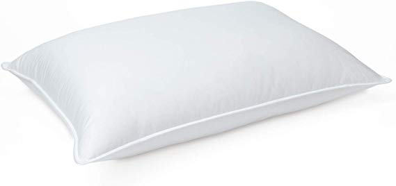 DOWNLITE Luxury Hotel Style White Down Bed Pillow Soft Density Perfect for Stomach Sleepers - Sold Individually - Standard Size Only