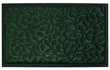 Outdoor Shoes Scraper Exterior Porch Front Door Mat Non Slip Doormat for Patio Garage Entrance Way Heavy Duty Recycled Rubber Green Rug Carpet Christmas Home Decor 18" x 30"