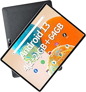 SGIN 10 Inches Tablets, Android 13 Tablet Computer, 4(2 2) GB RAM 64GB ROM, IPS Display, Quad-Core Processor 1.6GHz, TF Card 32GB Expansion, GPS, Bluetooth, Black, WiFi, 5000mWh Battery