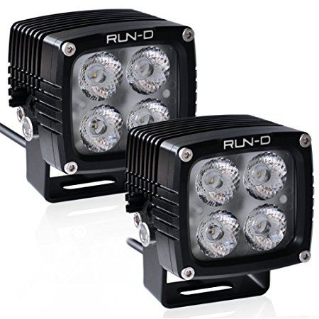 RUN-D 2x40W Off road 3'' Cube Pod (LED Driving Lights) 3150lm each Lamp with CREE LED for Offroad Jeep JK ATV UTV Motorcycle Ford 4X4 Truck 10° SPOT Beam Pattern
