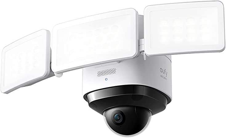 eufy Security Floodlight Cam 2 Pro, 360-Degree Pan and Tilt Coverage, 2K Full HD, Smart Lighting, Weatherproof, On-Device AI Subject Lock and Tracking, No Monthly Fee