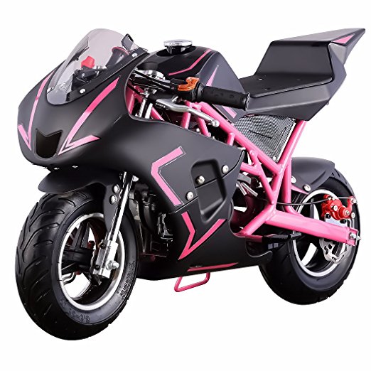 4-Stroke 40CC 1.2L Gas Pocket Bike Mini Motorcycle EPA, Pink/Black (NO CA)
