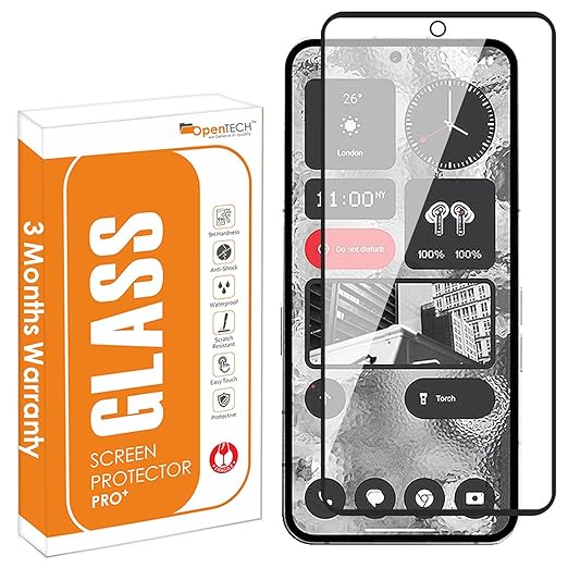 OpenTech® Tempered Glass Screen Protector Compatible for Nothing Phone 2 with Edge to Edge Coverage and Easy Installation kit