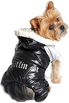 Doggie Design "Ruffin It" Winter Full Dog Snowsuit Harness Coat/Jacket with Removable Hood