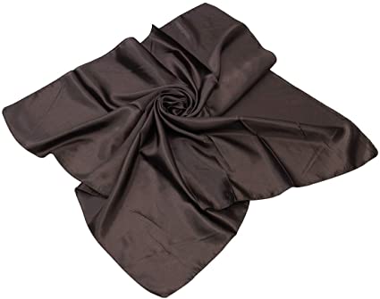 Elegant Large Silk Feel Solid Color Satin Square Scarf Wrap, 36 inch