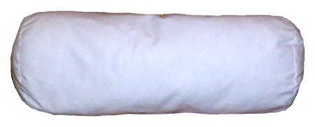 6x16 Inch White Cotton-Blend Zippered Bolster Cylindrical Pillow Cover