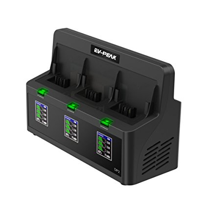 EV-PEAK DP2 35W/CH 3.5A/CH 3 Ports Intelligent Battery Charger for Parrot Bebop 2 Drone Battery