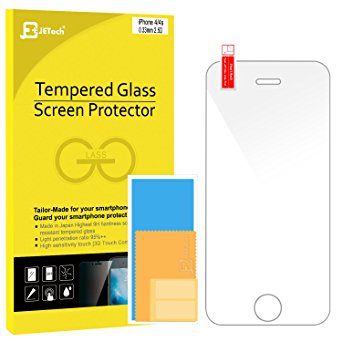 iPhone 4s Screen Protector, JETech Premium Tempered Glass Screen Protector for iPhone 4 and iPhone 4s - 0305