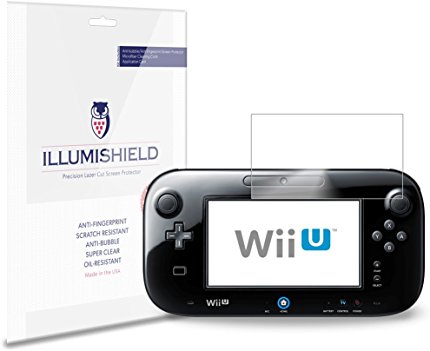 iLLumiShield – Nintendo Wii U GamePad Screen Protector Ultra Clear HD Film with Anti-Bubble and Anti-Fingerprint – High Quality Invisible LCD Shield – Lifetime Replacement Warranty – [3-Pack]