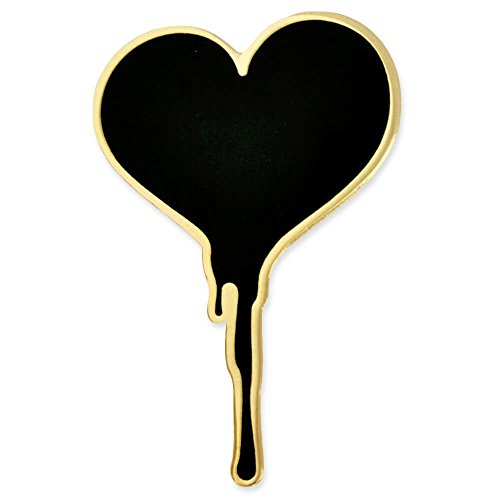 PinMart's Black Dripping Bleeding Heart Enamel Lapel Pin