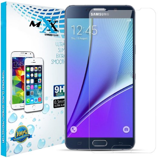 MXX Note 5 Screen Protector Tempered Glass Screen Protector Film for Samsung Galaxy Note 5 N920 Note 5 - Retail Packaging HD Glass 1 Piece