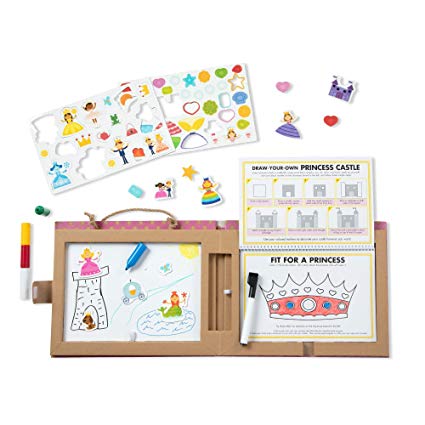 Melissa & Doug Natural Play: Play, Draw, Create Reusable Drawing & Magnet Kit – Princesses (54 Magnets, 5 Dry-Erase Markers, Great Gift for Girls and Boys – Best for 3, 4, 5, 6, 7 and 8 Year Olds)