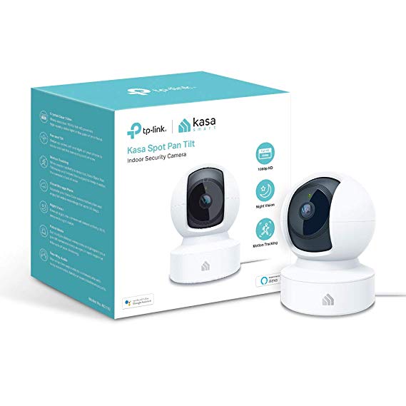 Kasa Indoor Camera, 1080P HD Smart WiFi Security Pan and tilt Camera, Night Vision, Motion Detection, Remote Monitor, Works with Google Assistant and Alexa (KC110)