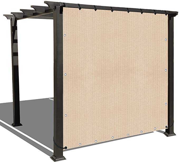 Alion Home Sun Shade Panel Privacy Screen with Grommets on 4 Sides for Outdoor, Patio, Awning, Window Cover, Pergola or Gazebo -200 GSM (16' x 6', Banha Beige)