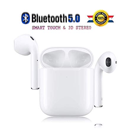 Wireless Earbuds Bluetooth 5.0 in-Ear Headsets 3D Stereo IPX5 Waterproof Sports Headset Pop-ups Auto Pairing Fast Charging for Apple of airpods and Airpod Apple Wireless Headphones