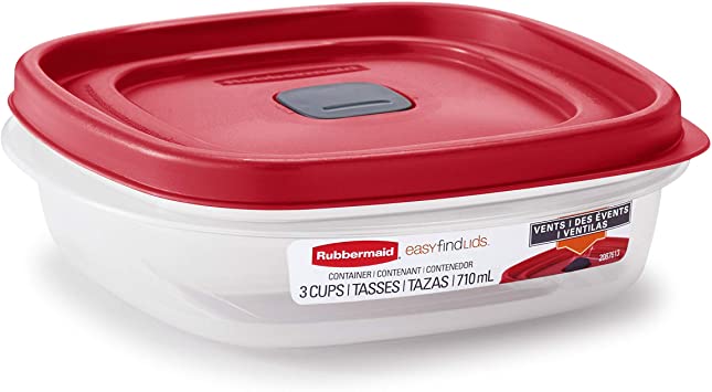 Rubbermaid Easy Find Lids 3-Cup Food Storage and Organization Container, Racer Red