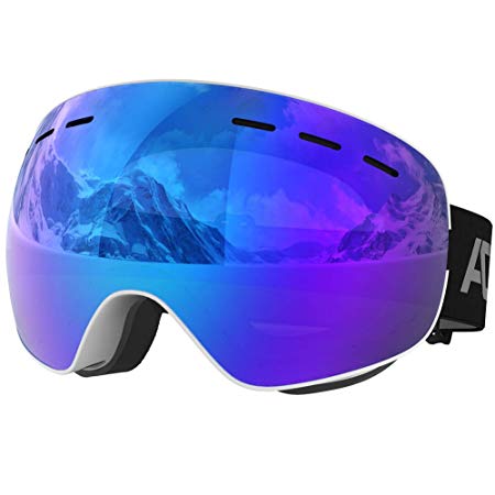 ACURE SG01 Ski Goggles - OTG Frameless Snow Snowboard Goggles, Dual Lens with Anti Fog & UV400 Protection for Man, Woman & Youth