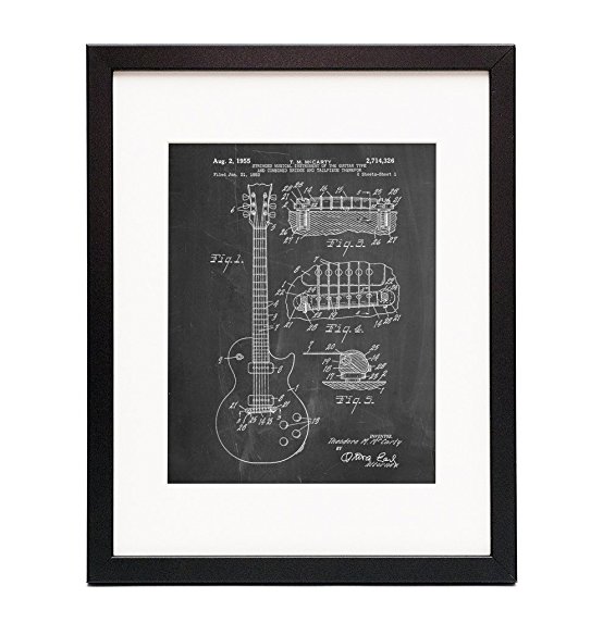 Gibson Les Paul Guitar Framed Patent Print