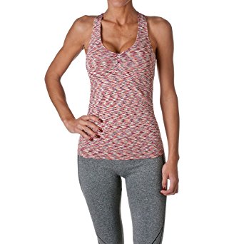 Riverberry Womens Actives Racerback Yoga Workout Exercise Top with Built-in Shelf Bra