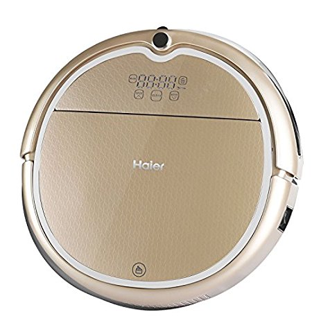 Haier Robot Vacuum Cleaner Floor Cleaner with Self Charging and Wet Mop with Remote Control Gold