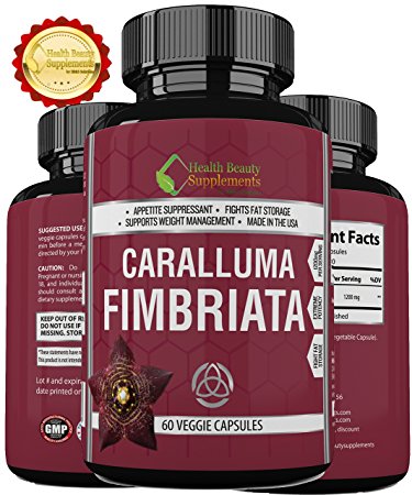 * ULTRA POTENCY CARALLUMA FIMBRIATA * 1200mg Formula – Best 100% Natural Organic Weight Loss Diet Pills – Beat Any Other Capsules – Made In USA in FDA Registered Facility Lose Weight Now