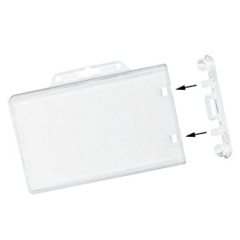 Clear Horizontal Permanent Locking Plastic Card Holder Sold Individually